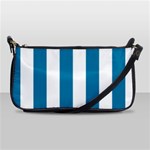 Vertical Stripes - White and Cerulean Shoulder Clutch Bag