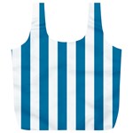 Vertical Stripes - White and Cerulean Full Print Recycle Bag (XL)