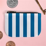 Vertical Stripes - White and Cerulean Mini Coin Purse