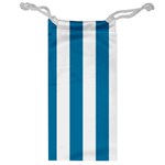 Vertical Stripes - White and Cerulean Jewelry Bag