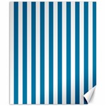 Vertical Stripes - White and Cerulean Canvas 8  x 10 