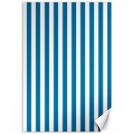 Vertical Stripes - White and Cerulean Canvas 12  x 18 