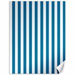 Vertical Stripes - White and Cerulean Canvas 18  x 24 