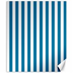 Vertical Stripes - White and Cerulean Canvas 20  x 24 