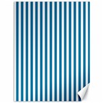 Vertical Stripes - White and Cerulean Canvas 36  x 48 