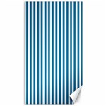 Vertical Stripes - White and Cerulean Canvas 40  x 72 