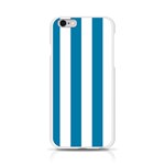 Vertical Stripes - White and Cerulean Apple iPhone 6/6S Silicone Case (Transparent)