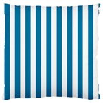 Vertical Stripes - White and Cerulean Large Cushion Case (One Side)