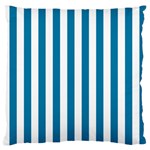 Vertical Stripes - White and Cerulean Standard Flano Cushion Case (One Side)