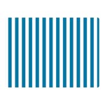 Vertical Stripes - White and Cerulean Double Sided Flano Blanket (Mini)