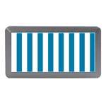 Vertical Stripes - White and Cerulean Memory Card Reader (Mini)