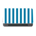 Vertical Stripes - White and Cerulean Memory Card Reader with CF