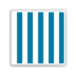 Vertical Stripes - White and Cerulean Memory Card Reader with Storage (Square)