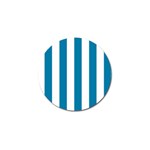 Vertical Stripes - White and Cerulean Golf Ball Marker