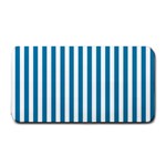 Vertical Stripes - White and Cerulean Medium Bar Mat