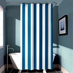 Vertical Stripes - White and Cerulean Shower Curtain 36  x 72  (Stall)