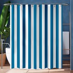 Vertical Stripes - White and Cerulean Shower Curtain 60  x 72  (Medium)