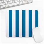 Vertical Stripes - White and Cerulean Large Mousepad