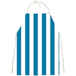 Vertical Stripes - White and Cerulean Full Print Apron