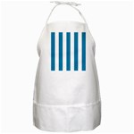 Vertical Stripes - White and Cerulean BBQ Apron