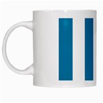 Vertical Stripes - White and Cerulean White Mug