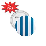 Vertical Stripes - White and Cerulean 1.75  Button (10 pack)