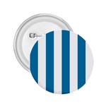 Vertical Stripes - White and Cerulean 2.25  Button