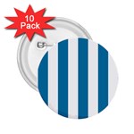 Vertical Stripes - White and Cerulean 2.25  Button (10 pack)