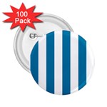 Vertical Stripes - White and Cerulean 2.25  Button (100 pack)