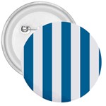 Vertical Stripes - White and Cerulean 3  Button