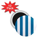 Vertical Stripes - White and Cerulean 1.75  Magnet (10 pack)