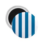 Vertical Stripes - White and Cerulean 2.25  Magnet