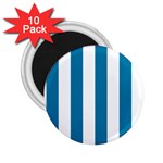 Vertical Stripes - White and Cerulean 2.25  Magnet (10 pack)