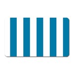 Vertical Stripes - White and Cerulean Magnet (Rectangular)