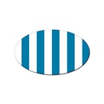 Vertical Stripes - White and Cerulean Sticker (Oval)