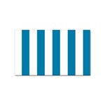 Vertical Stripes - White and Cerulean Sticker Rectangular (100 pack)