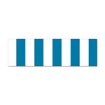 Vertical Stripes - White and Cerulean Sticker (Bumper)