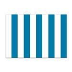 Vertical Stripes - White and Cerulean Sticker A4 (100 pack)