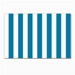 Vertical Stripes - White and Cerulean Postcard 4 x 6  (Pkg of 10)