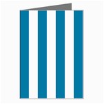 Vertical Stripes - White and Cerulean Greeting Card