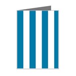 Vertical Stripes - White and Cerulean Mini Greeting Card