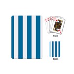 Vertical Stripes - White and Cerulean Playing Cards (Mini)