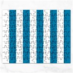 Vertical Stripes - White and Cerulean Jigsaw Puzzle (Rectangular)