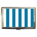 Vertical Stripes - White and Cerulean Cigarette Money Case