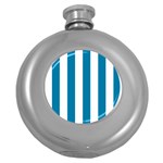 Vertical Stripes - White and Cerulean Hip Flask (5 oz)