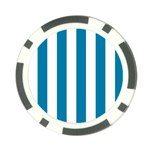 Vertical Stripes - White and Cerulean Poker Chip Card Guard (10 pack)