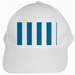 Vertical Stripes - White and Cerulean White Cap