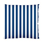 Vertical Stripes - White and Dark Cerulean Standard Cushion Case (One Side)