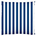 Vertical Stripes - White and Dark Cerulean Large Cushion Case (One Side)