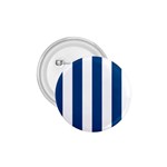 Vertical Stripes - White and Dark Cerulean 1.75  Button